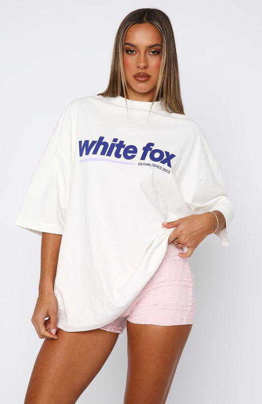 Set The Bar High Oversized Tee White