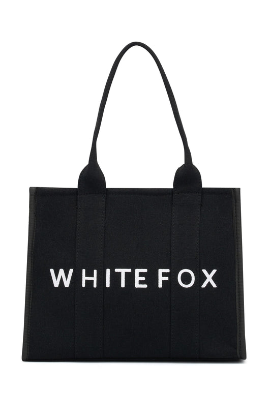 White Fox Mini Tote Bag Black