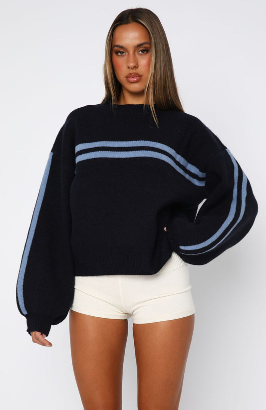 Bring Me Back Knit Sweater Navy