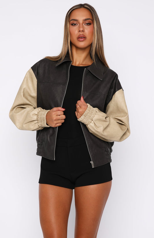 Like A Pro PU Jacket Black/Beige