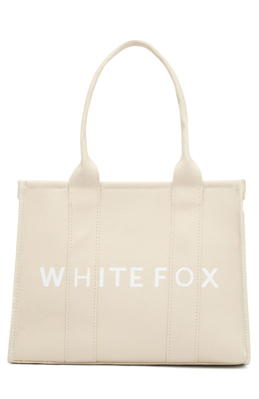 White Fox Mini Tote Bag Beige