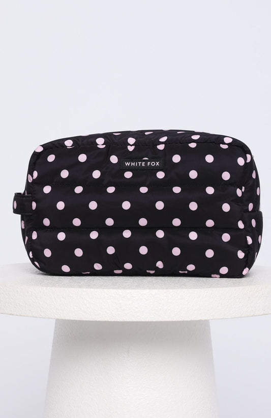 Take A Leap Cosmetic Bag Black/Pink Polka Dot