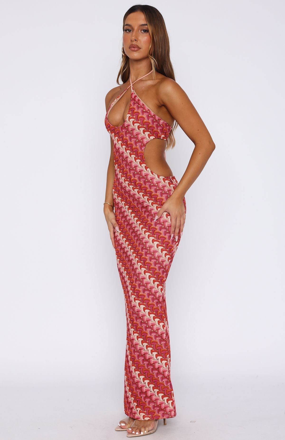 Forever Faithful Halter Maxi Dress Berry