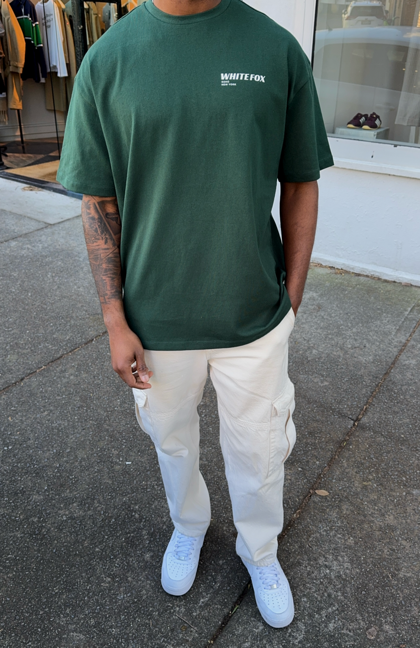 New York Archives Oversized Tee Forest Green