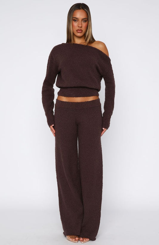 Please Be Mine Knit Pants Chocolate