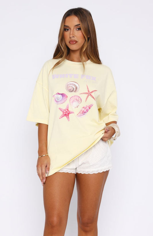Washed Ashore Oversized Tee Lemon