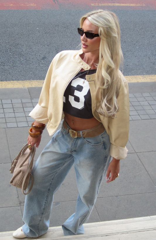 Tell Me Nothing PU Jacket Blonde