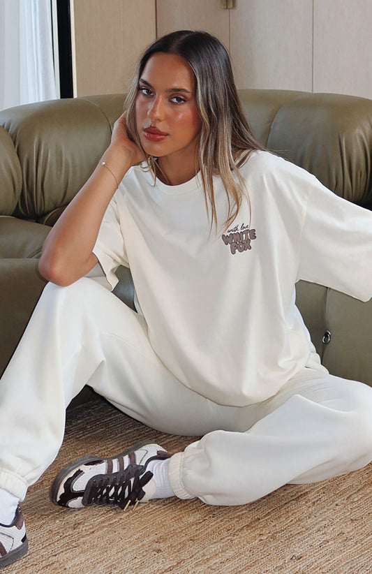 With Love Always Oversized Tee Cream