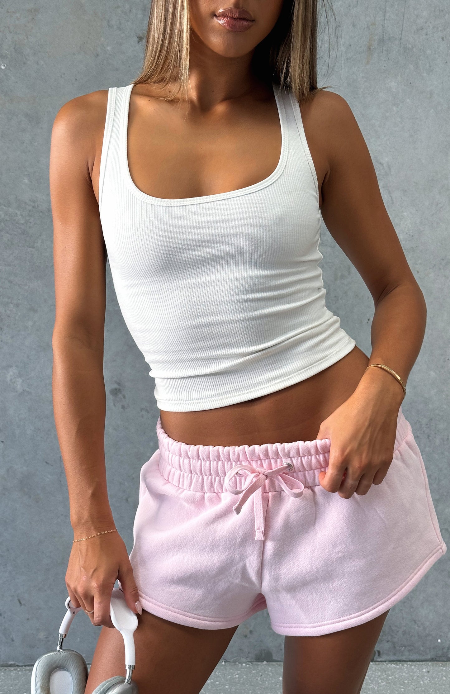 You Left Me Shorts Baby Pink