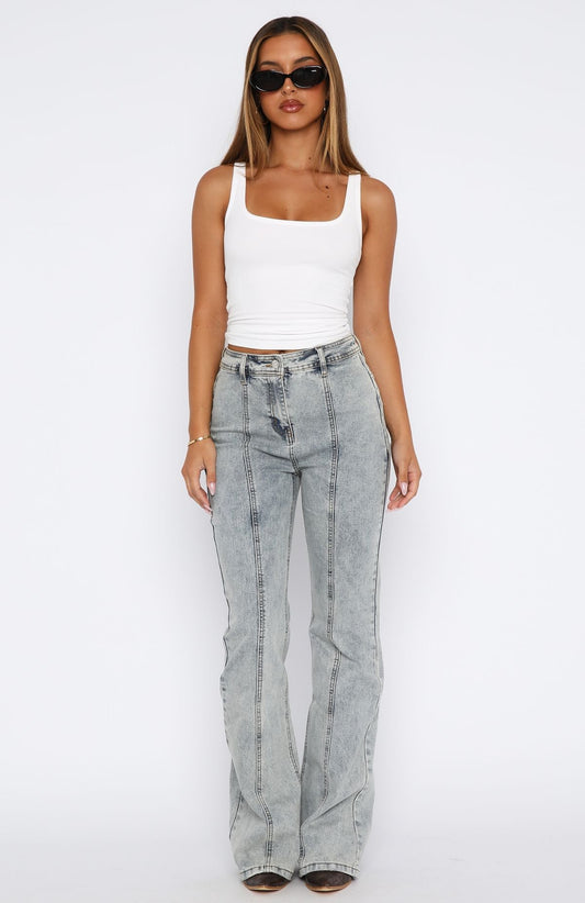 Zoe High Rise Bootleg Jeans Light Blue Acid