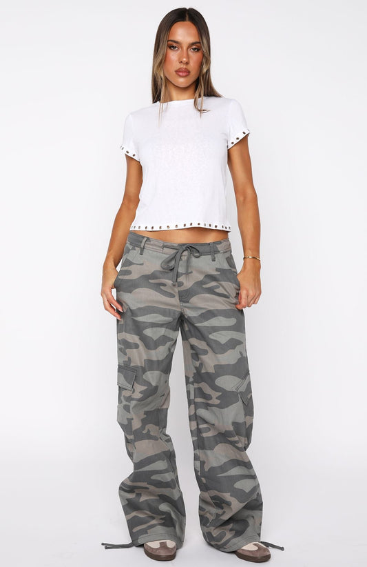 Hidden Waterfalls Cargo Pants Camo Print