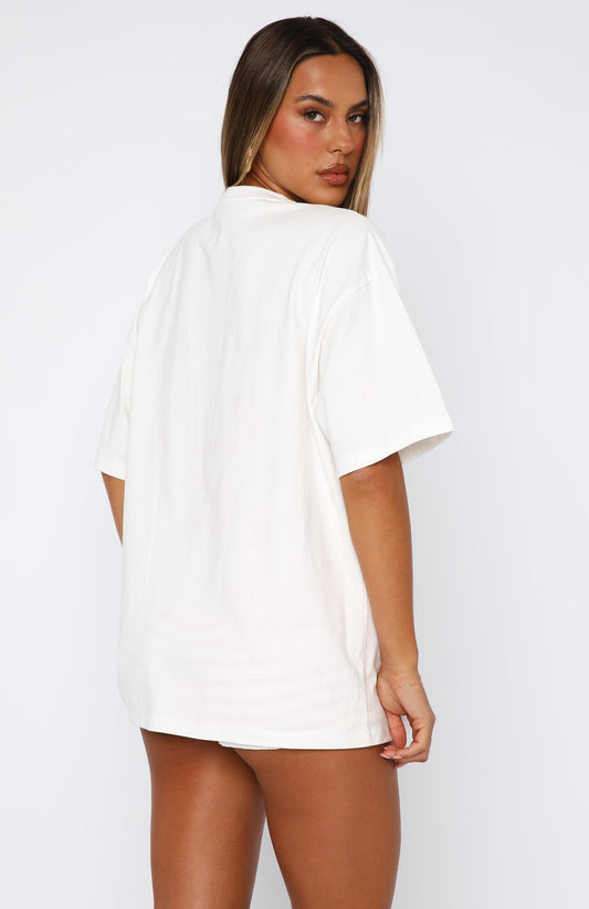 Cherry Jam Oversized Tee White