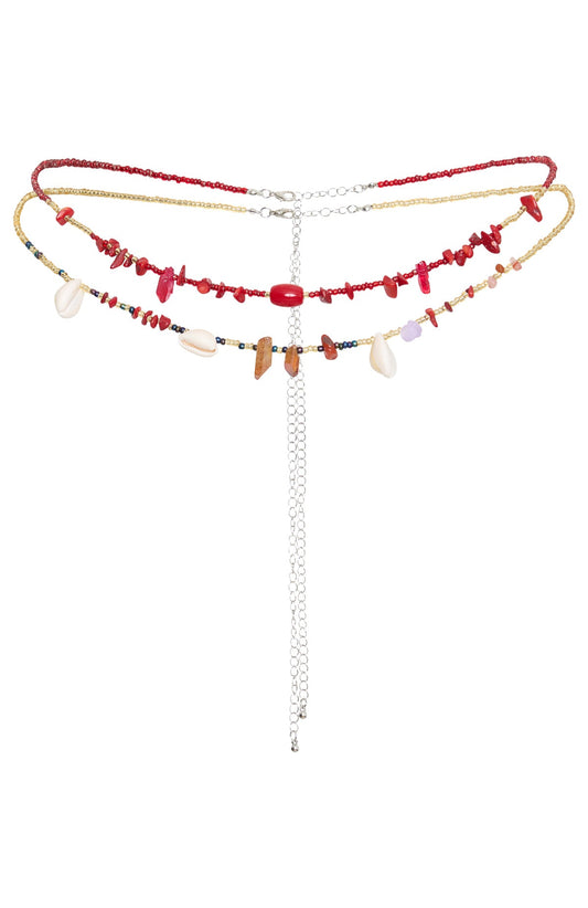 Hanalei Body Chain Red/Gold
