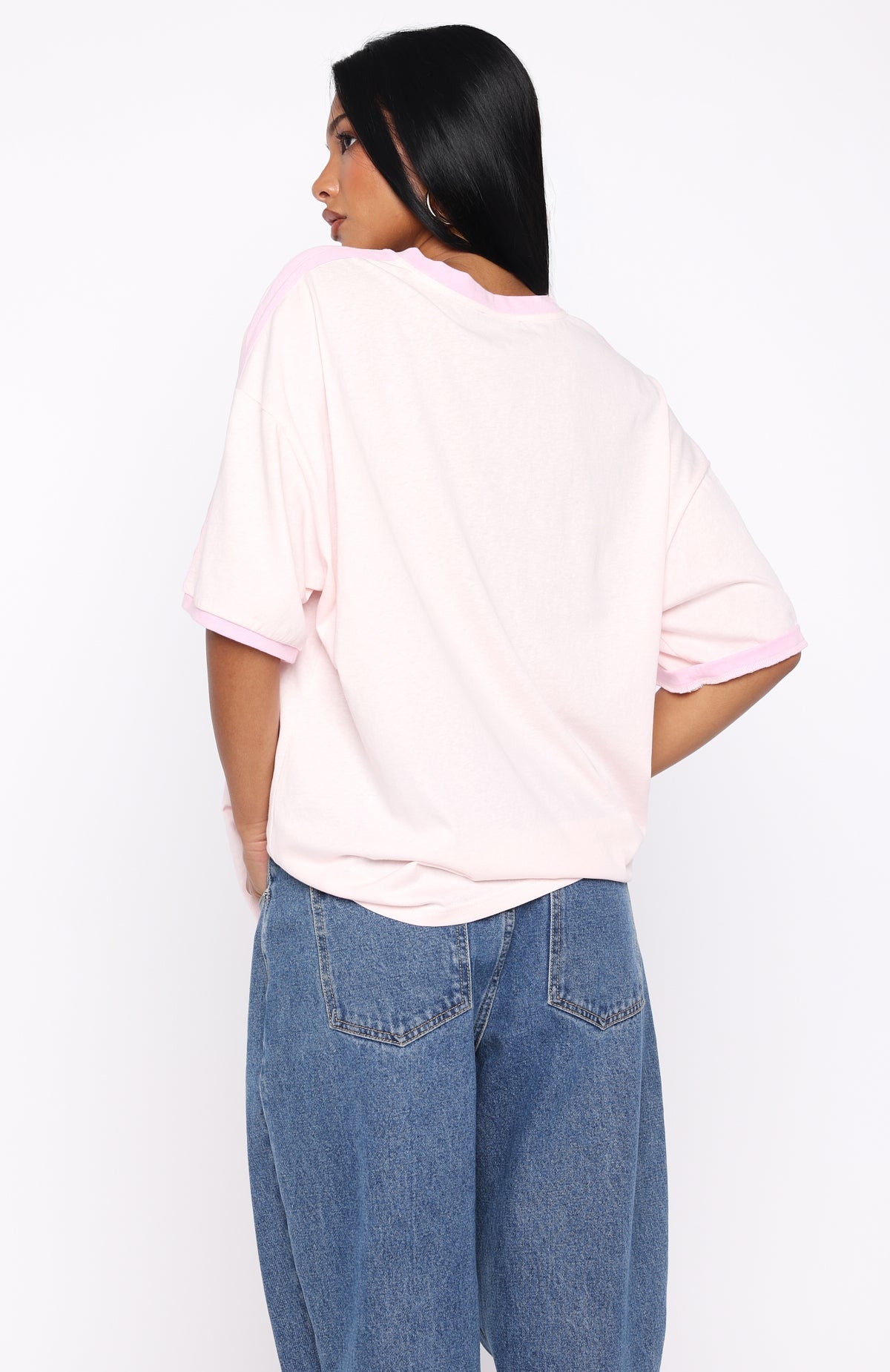 Life Goals Oversized Sports Tee Pink