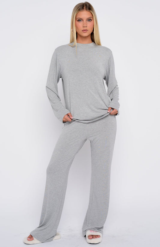Slow Life Pyjama Pants Grey Marle
