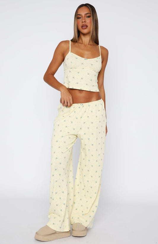 Snuggle Season Pyjama Pants Lemon Floral