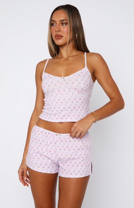 Snuggle Season Pyjama Top Purple Floral