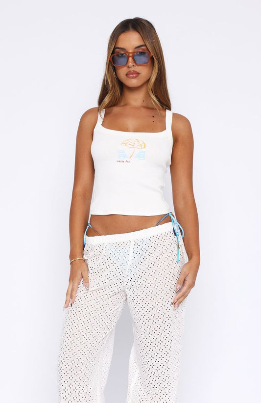 Life's A Beach Tank Top White