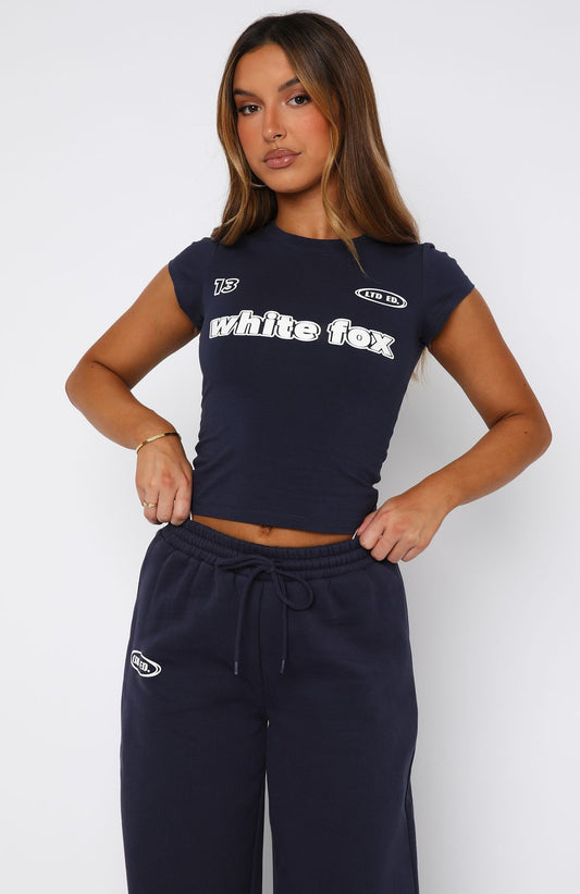 Ready To Go Baby Tee Navy