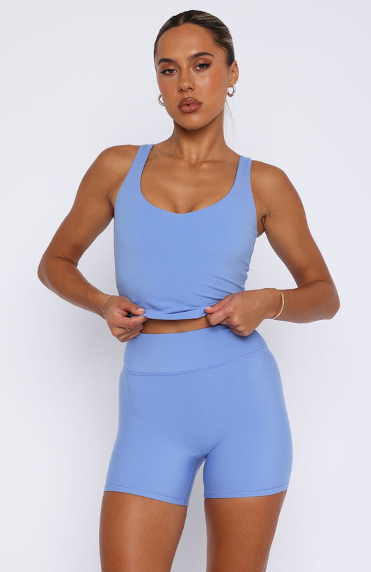 Keep Up High Waisted Shorts 4 Blueberry