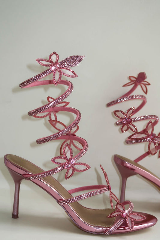Shai Diamante Wrap Heels Pink