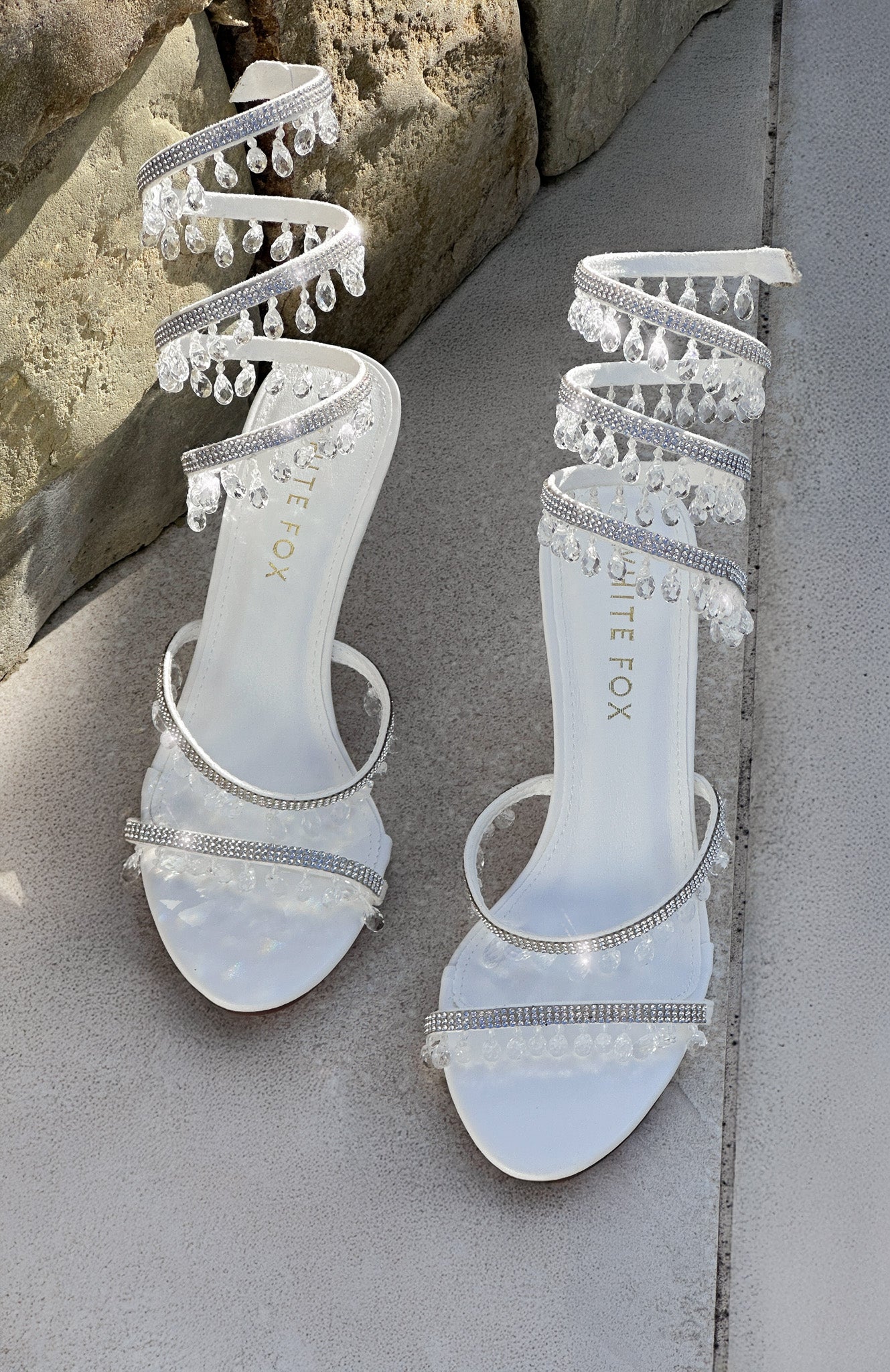 Soliel Wrap Heels White/Clear