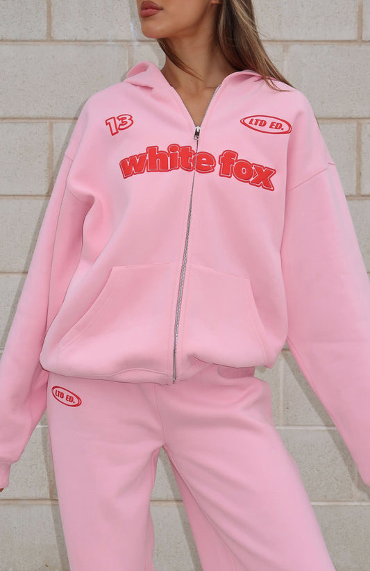 Ready To Go Zip Front Hoodie Pink