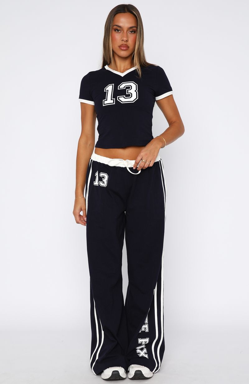 Trying Too Hard Baby Tee Dark Navy
